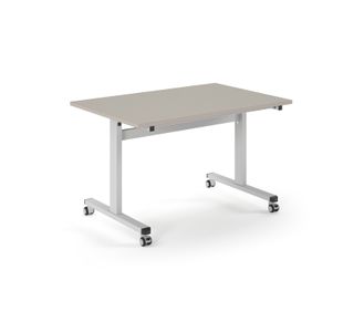 Pro Flip Rectangular Table 1200 x 800, White Frame, Light Grey Top