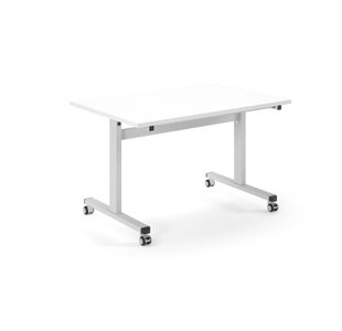 Pro Flip Rectangular Table 1200 x 800, White Frame, White Top