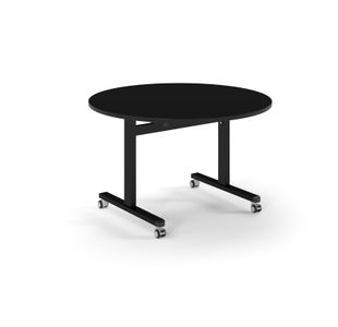 Pro Flip Circular Table 1200 Dia, Black, Black Top
