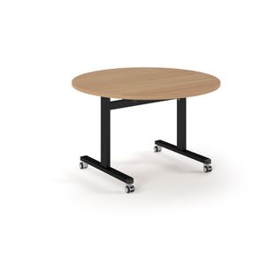 Pro Flip Circular Table 1200 Dia, Black, Beech Top