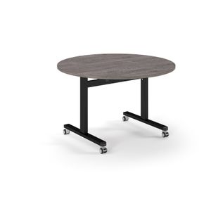 Pro Flip Circular Table 1200 Dia, Black, Grey Oak Top