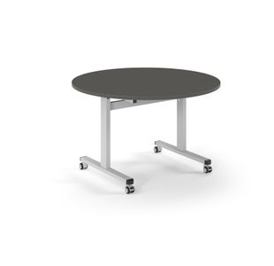 Pro Flip Circular Table 1200 Dia, White, Onyx Grey Top