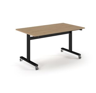 Pro Flip Rectangular Table 1400 x 800, Black Frame, Kendal Oak Top