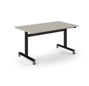 Pro Flip Rectangular Table 1400 x 800, Black Frame, Light Grey Top