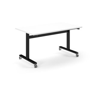 Pro Flip Rectangular Table 1400 x 800, Black Frame, White Top