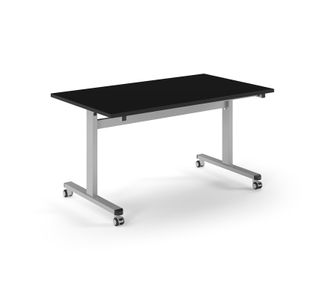 Pro Flip Rectangular Table 1400 x 800, Silver Frame, Black Top