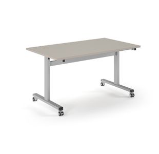 Pro Flip Rectangular Table 1400 x 800, Silver Frame, Light Grey Top