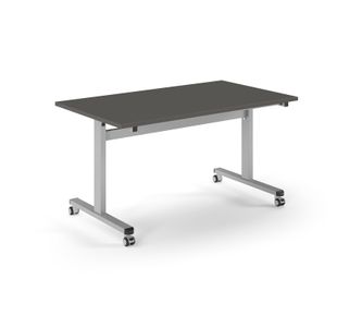 Pro Flip Rectangular Table 1400 x 800, Silver Frame, Onyx Grey Top