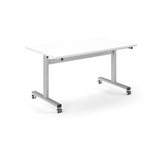 Pro Flip Rectangular Table 1400 x 800, Silver Frame, White Top