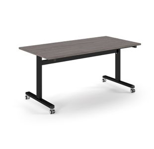 Pro Flip Rectangular Table 1600 x 800, Black Frame, Grey Oak Top