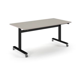 Pro Flip Rectangular Table 1600 x 800, Black Frame, Light Grey Top