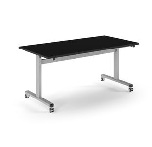 Pro Flip Rectangular Table 1600 x 800, Silver Frame, Black Top