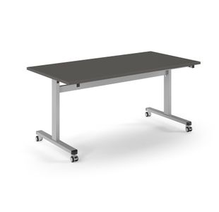 Pro Flip Rectangular Table 1600 x 800, Silver Frame, Onyx Grey Top