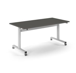 Pro Flip Rectangular Table 1600 x 800, White Frame, Onyx Grey Top