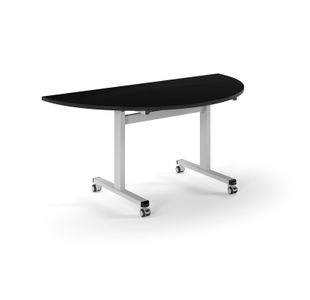 Pro Flip Semi-Circular Table 1600 x 800, White, Black Top