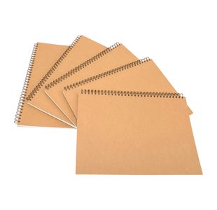 Pisces Art A3 Spiral Sketchbook Hardback 140gsm Kraft (Pack of 5) PC00656
