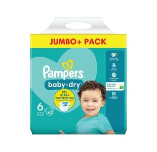 Pampers Baby Dry Taped Nappies Size 6 Jumbo (Pack of 124) 76571