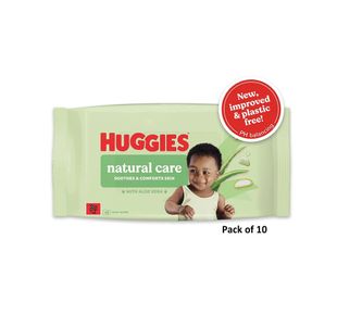 Huggies Natural Care Plastic Free Baby Wipes x48 Pack of 10 C011361
