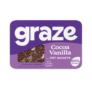 Graze Cocoa Vanilla Oat Boosts Flapjack Snack 50g (Pack of 9) C009513