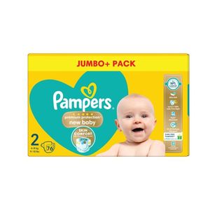 Pampers Premium Protection Nappies New Baby Size 2 Jumbo (Pack of 76) C003523