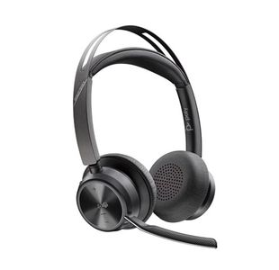 POLY Voyager Focus 2 Microsoft Teams Certified USB-C-C Headset plus USB-C/A Adapter and Charging Stand