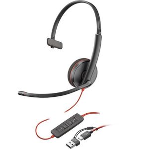 Poly Blackwire 3210 Monaural UC USB-C/A Headset 8X214AA