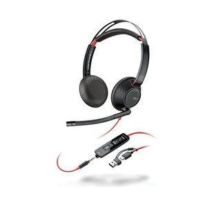 Poly Blackwire 5220 Stereo USB-C Headset +3.5mm Plug +USB-C/A Adapter Black 8X231AA