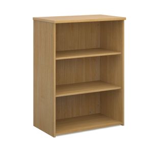 Universal bookcase 1090mm high with 2 shelves - oak