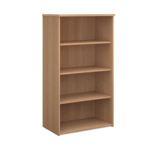 Universal bookcase 1440mm high with 3 shelves - beech