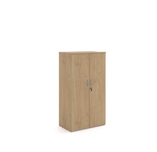 Universal double door cupboard 1440mm high with 3 shelves - Kendal Oak