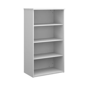 Universal bookcase 1440mm high with 3 shelves - white