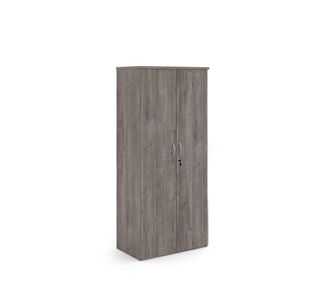 Universal double door cupboard 1790mm high with 4 shelves - grey oak