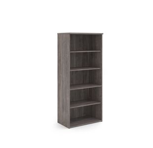 Universal bookcase 1790mm high with 4 shelves - grey oak