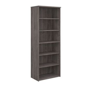 Universal bookcase 2140mm high with 5 shelves - grey oak