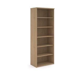 Universal bookcase 2140mm high with 5 shelves - Kendal Oak