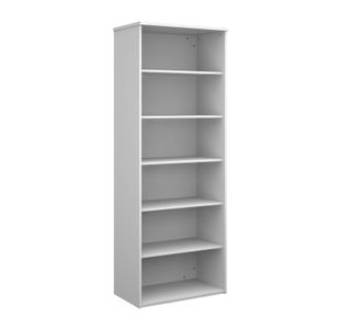 Universal bookcase 2140mm high with 5 shelves - white