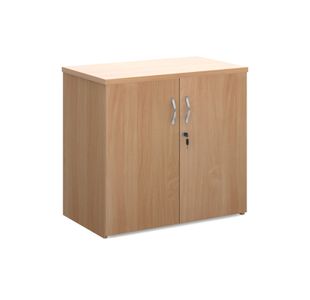 Universal double door cupboard 740mm high with 1 shelf - beech