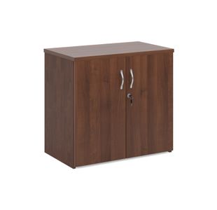 Universal double door cupboard 740mm high with 1 shelf - walnut