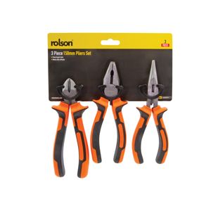 Rolson 3 Piece Pliers Set 150mm Pack of 6 20604