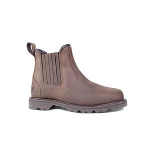 Rock Fall RF246 Plough Non-Safety Chelsea Boot Brown 11 RF246/011