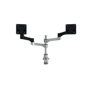 R-Go Zepher 4 C2 Dual Monitor Arm Desk Mount Adjustable Circular Black/Silver RGOVLZE4TWSI