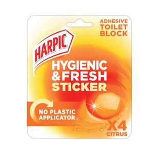 Harpic Hygienic Fresh Sticker Adhesive Toilet Block Citrus (Pack of 6) 3275286