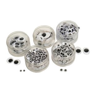 Stick-On Wiggly Eyes Stack Pack Black/White Assorted (Pack of 560) AR00885