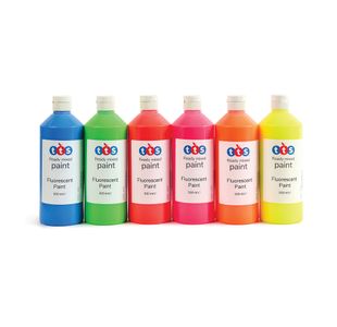 Ready Mixed Paint 500ml Fluorescent Assorted (Pack of 6) AR01014