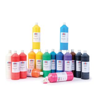Ready Mixed Paint Set 1 Litre Assorted (Pack of 16) AD48608