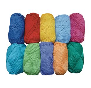 Coloured Craft Cotton Assorted 50g (Pack of 10) AR02004