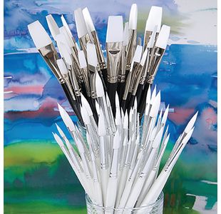 Paint Brushes Nylon White Assorted (Pack of 90) MJWCP120
