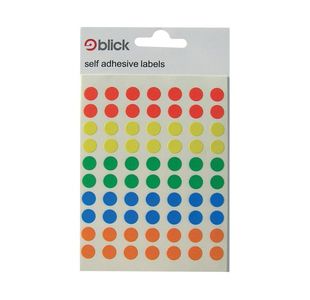 Blick Coloured Labels in Bags Round 8mm Dia 350 Per Bag Assorted (Pack of 7000) RS003656