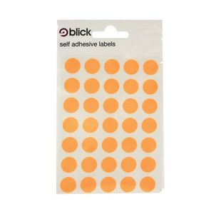 Blick Fluorescent Labels in Bags Round 13mm Dia 140 Per Bag Orange (Pack of 2800) RS004356