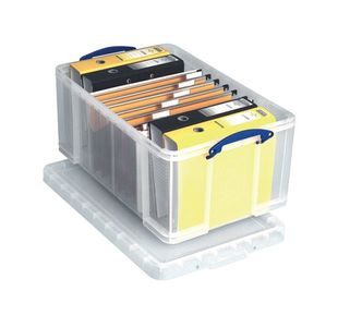Really Useful 64L Plastic Storage Box W710xD440xH310mm Clear 64C